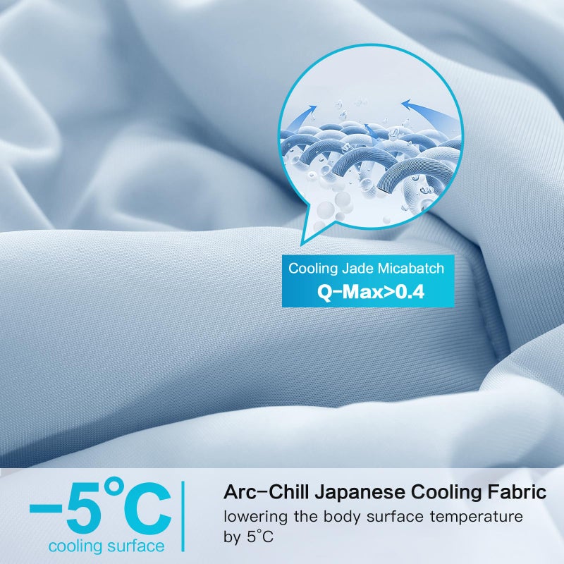 EASELAND Cooling Comforter Queen, Cold Touch Fabric Absorbs Body Heat, Double-Sided Cool Design Soft Fluffy Cooling Blanket for Night Sweats Hot Sleeper (Blue, Queen(90"x90")) - Image 3