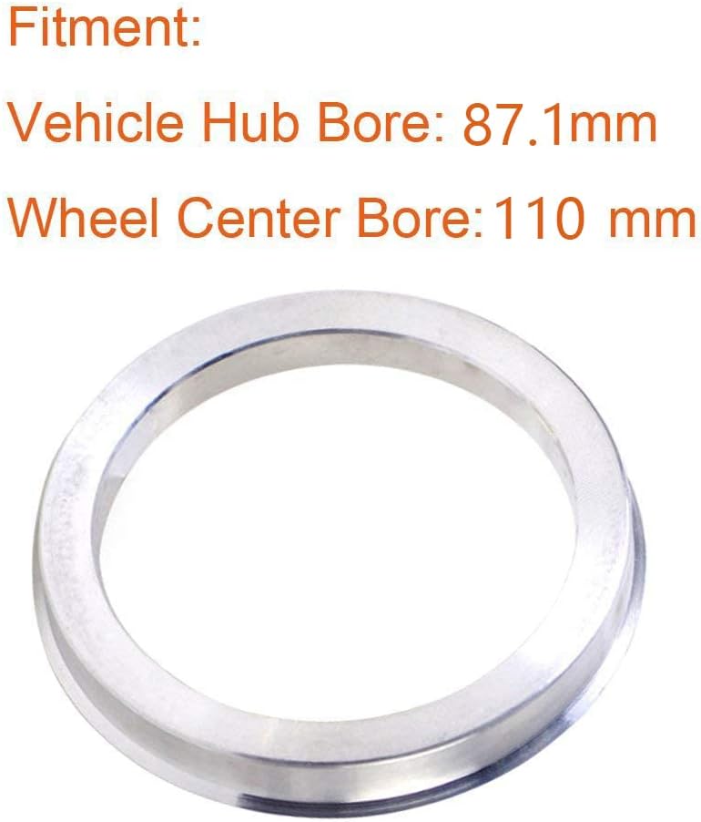 ZHTEAPR 4pc Wheel Hub Centric Rings 87.1 to 110mm Aluminium Alloy - Image 3