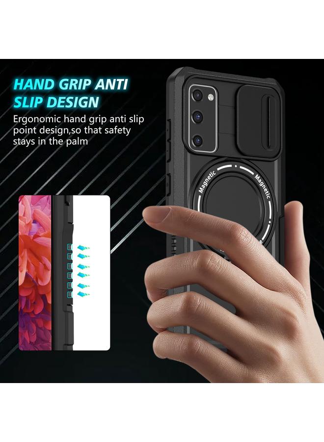 S-TOP Case For Samsung Galaxy S20 FE Sliding Camshield Magsafe Holder TPU Hybrid PC Phone Case - Image 2