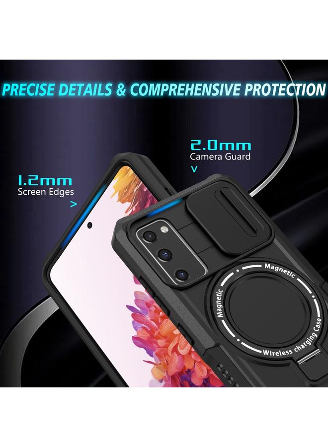 S-TOP Case For Samsung Galaxy S20 FE Sliding Camshield Magsafe Holder TPU Hybrid PC Phone Case - Image 3