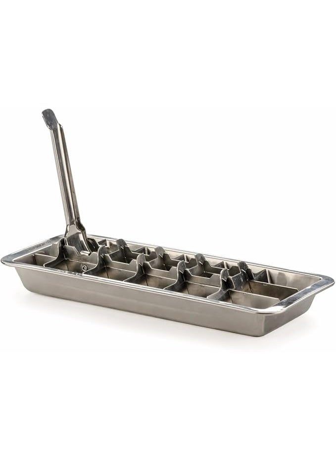 علبة مكعب الجليد 18/8 الفولاذ المقاوم للصدأ 18 فتحة علبة مكعب الجليد مقبض الإفراج السهل - Image 1