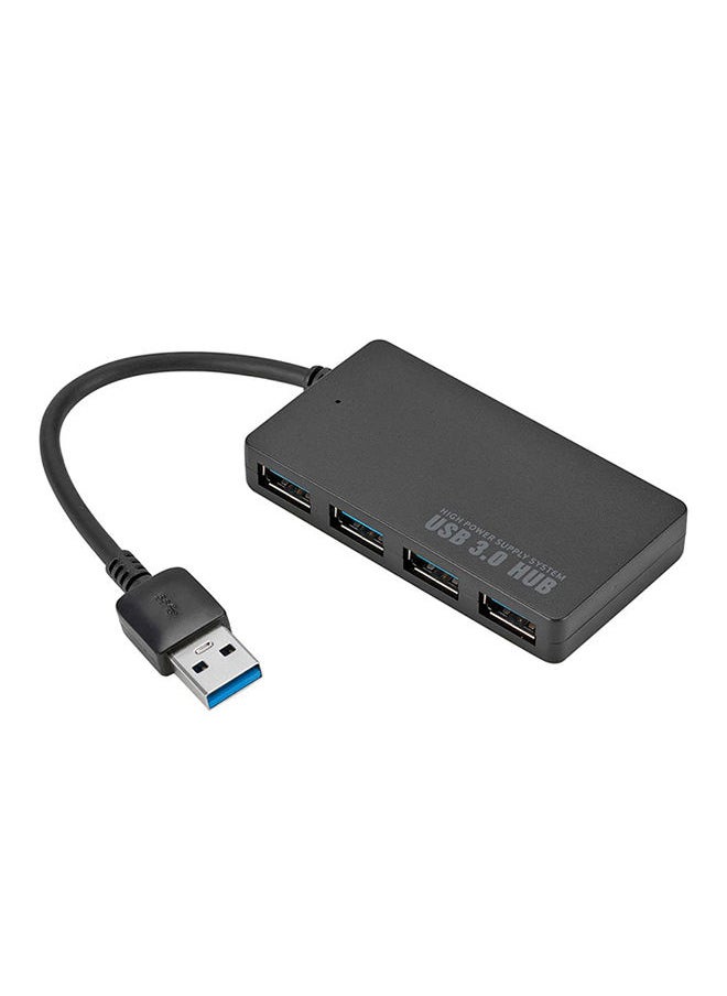 NIBEMINENT 4-Port USB 3.0 Hub High Speed Adapter Splitter Converter Cable Black  - Image 1