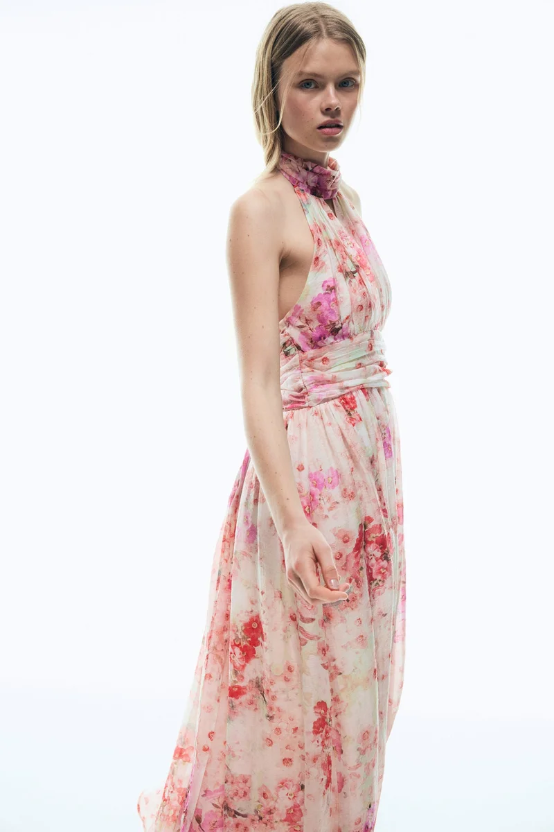 H&M  Tie-detail halterneck dress for Women | Best Price UAE