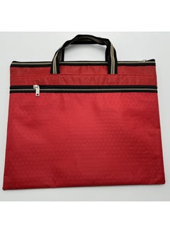 Briefcase Oxford Cloth Document Bag Meeting Satchel Conference Bag Labor Bag Large Capacity Business Briefcase Zipper Bag-Color:1377 Red-Size:Other Sizes