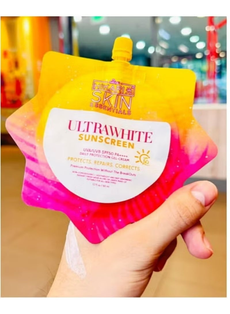 هيكاري واقي شمس هيراري سكين إيسينشالز الترا وايت UVA/UVB SPF50 PA+++++++, جل مرطب خفيف سريع الامتصاص، 50 مل - Image 4