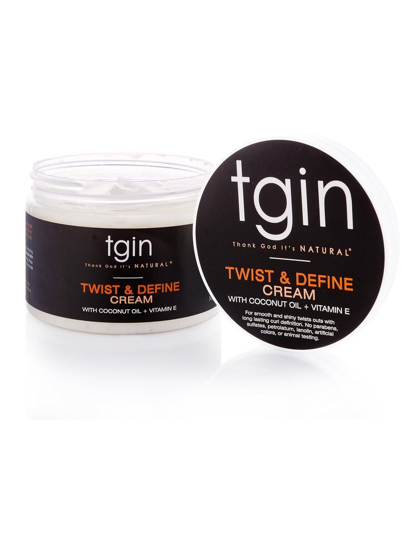 Thank God It's Natural - Thank God It's Natural tgin Twist and Define Cream, Hair Styling Cream - 12 Oz, Curly Hair - Paraben Free - Image 1