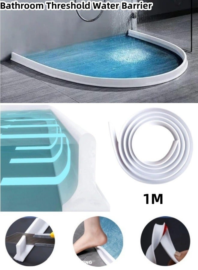 شريط عازل للماء للاستحمام، حاجز مانع لتسرب الماء، شرائط سيليكون مانعة لتسرب الماء، شريط عازل لفصل الماء الجاف والرطب، حاجز مانع لتسرب الماء قابل للطي بطول 39 بوصة، شريط مانع لتسرب الماء مرن من السيليكون للحمام - Image 3