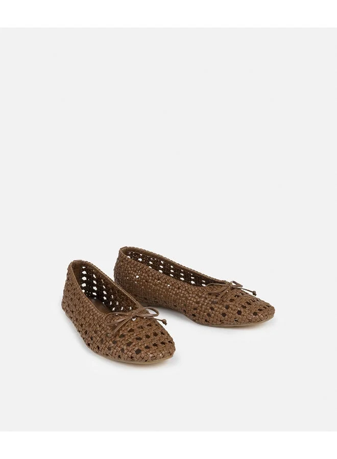 Ipekyol Textured Flats With Bow Detail