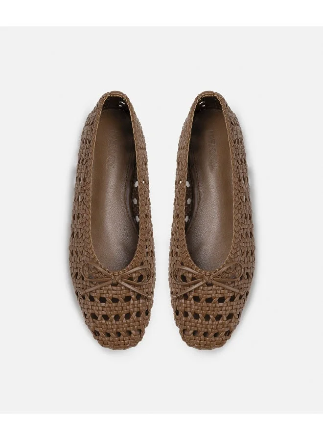 إبيكيول Textured Flats With Bow Detail