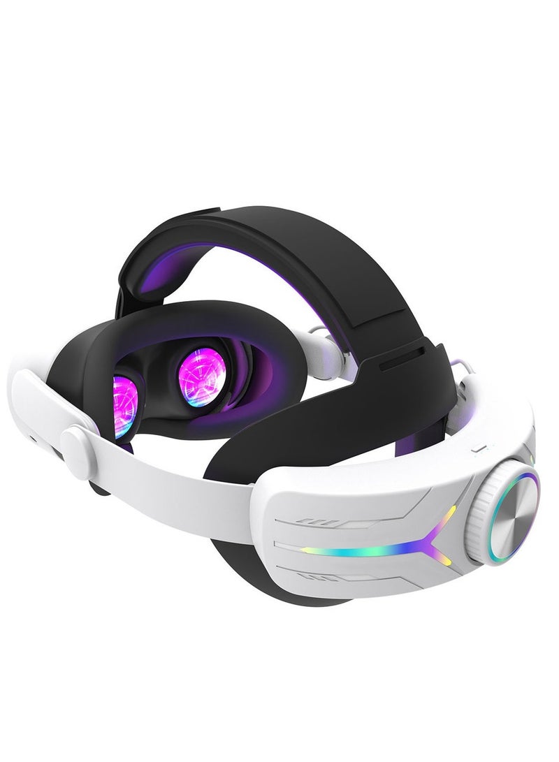12000mah Rechargeable Battery Head Strap Compatible with Meta Quest 3/3S Headband VR Accessory With RGB Light - Image 1