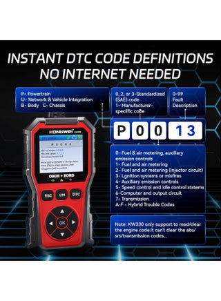 KONNWEI OBD2 Scanner Diagnostic Tool KW330, Check Engine Code Reader with Battery Voltage Test, Live Datastream, Freeze Frame, Car Scanner Diagnostic Tool for All OBDII Car Since 1996 - view 5