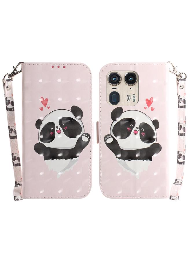 The Bros Case For Motorola Edge 50 Ultra 3D Colored Flip Leather Phone Case