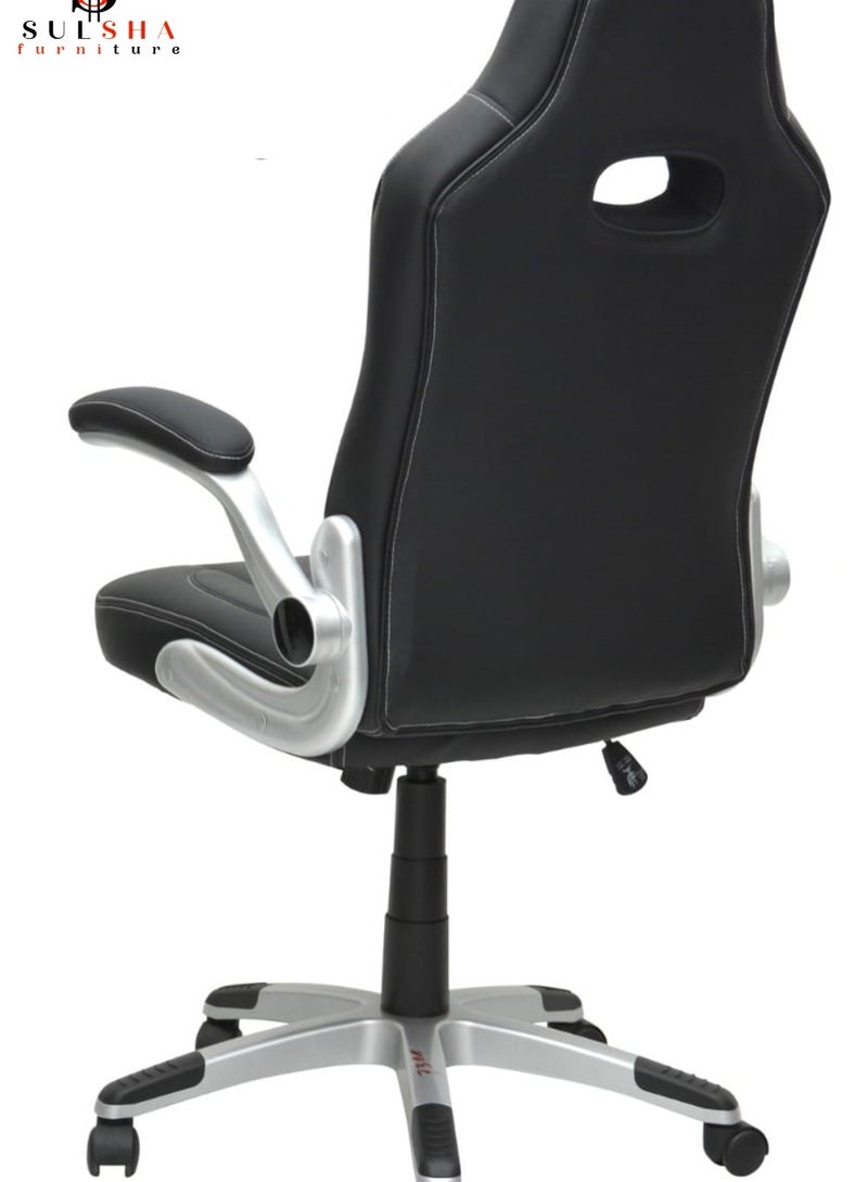 SULSHA Executive Ergonomic Computer Desk Chair for Office and Gaming with headrest back comfort and lumbar support Black - Image 3
