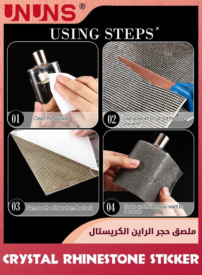 يو إن يو إن أس بلينغ بلينغ حجر الراين ورقة ، 24x40 سنتيمتر ذاتية اللصق كريستال حجر الراين الماس جوهرة ملصق لتزيين السيارة ، الملابس ، Craft بها بنفسك الحرفية - Image 3