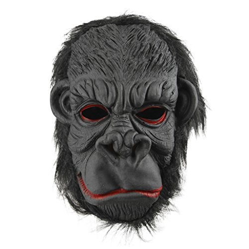 BXT Halloween Party Cosplay Costume Porps Smile Gorilla Ape Full Head Mask Latex Animal Head Fancy Dress Costume Props - Image 1