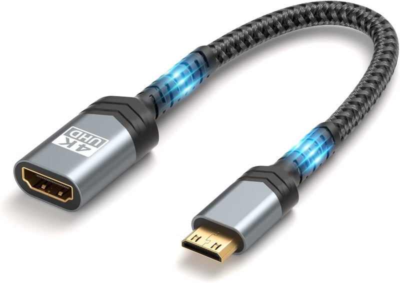 Etzin Mini HDMI to HDMI Adapter Cable - 4K 60Hz HDR 3D Compatible for DSLR, Camcorder, Graphics Card, Raspberry Pi - EPL-973H - Image 1
