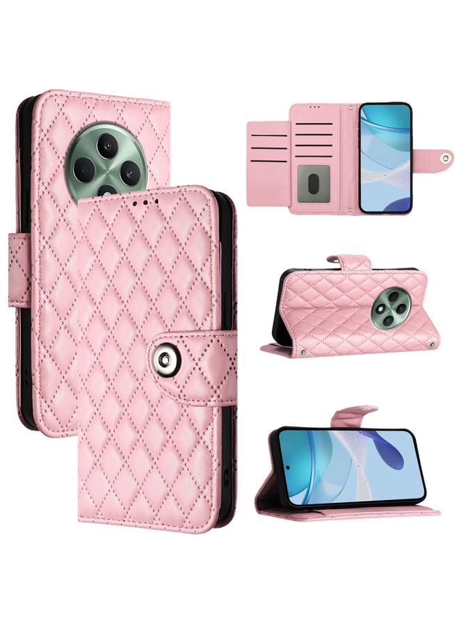 اس-توب جراب لهاتف OPPO Reno12 F 5G Global جراب هاتف جلدي قلاب بملمس معيني مع حبل تعليق - Image 1