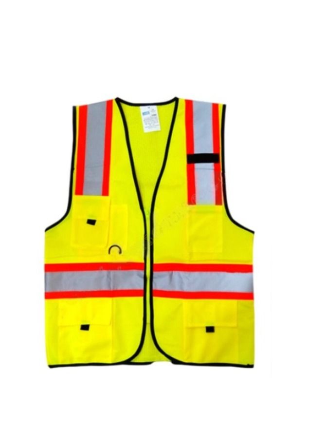 Jsafe Reflective High Visibility Fabric Vest With 5 Pockets