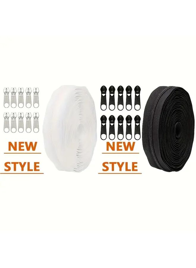Nylon Coil Zipper Continuous Roll Black 393.7 Inches Long With 20 Zipper Sliders - Image 2