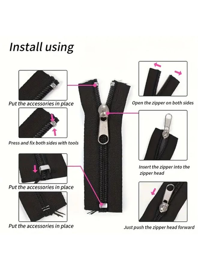 Nylon Coil Zipper Continuous Roll Black 393.7 Inches Long With 20 Zipper Sliders - Image 4
