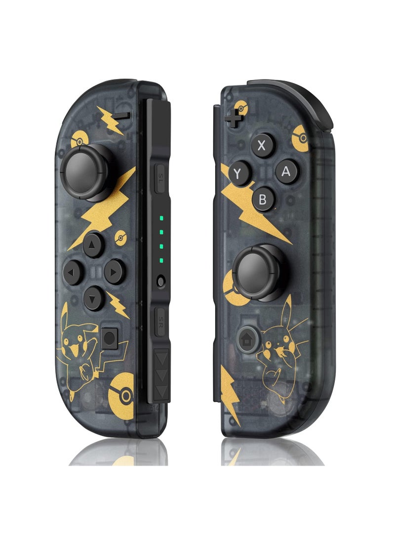 Wireless Controller for Nintendo Switch, L/R Controllers Replacement Compatible with Nintendo Switch/Lite/OLED, Joystick with Wake-up/Screenshot/Dual Vibration/Motion Control Function (Black)