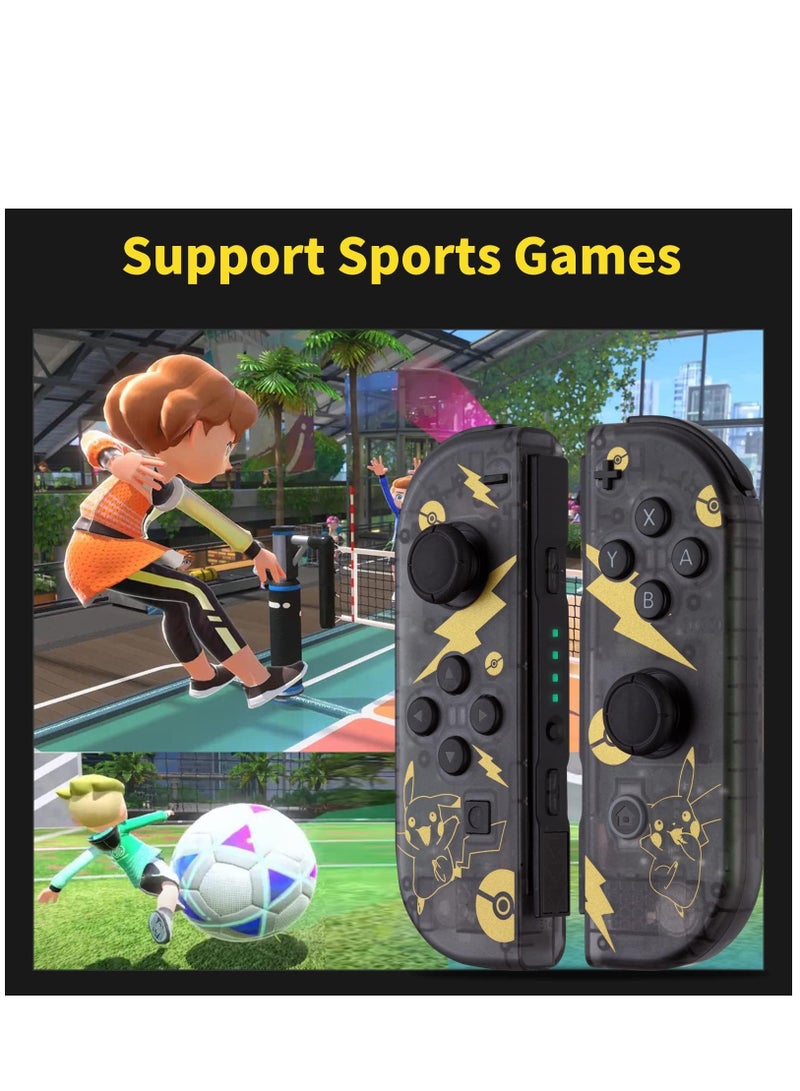 Wireless Controller for Nintendo Switch, L/R Controllers Replacement Compatible with Nintendo Switch/Lite/OLED, Joystick with Wake-up/Screenshot/Dual Vibration/Motion Control Function (Black)