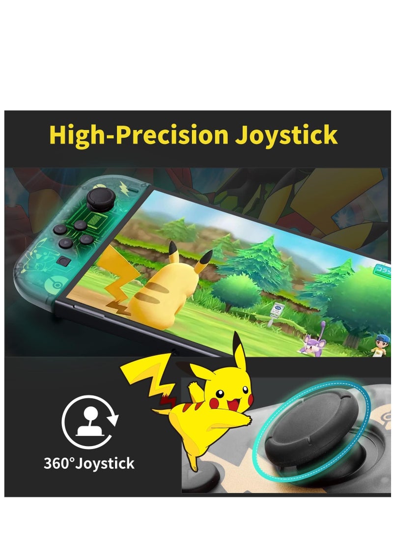 Wireless Controller for Nintendo Switch, L/R Controllers Replacement Compatible with Nintendo Switch/Lite/OLED, Joystick with Wake-up/Screenshot/Dual Vibration/Motion Control Function (Black)