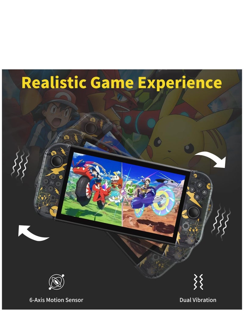 Wireless Controller for Nintendo Switch, L/R Controllers Replacement Compatible with Nintendo Switch/Lite/OLED, Joystick with Wake-up/Screenshot/Dual Vibration/Motion Control Function (Black)