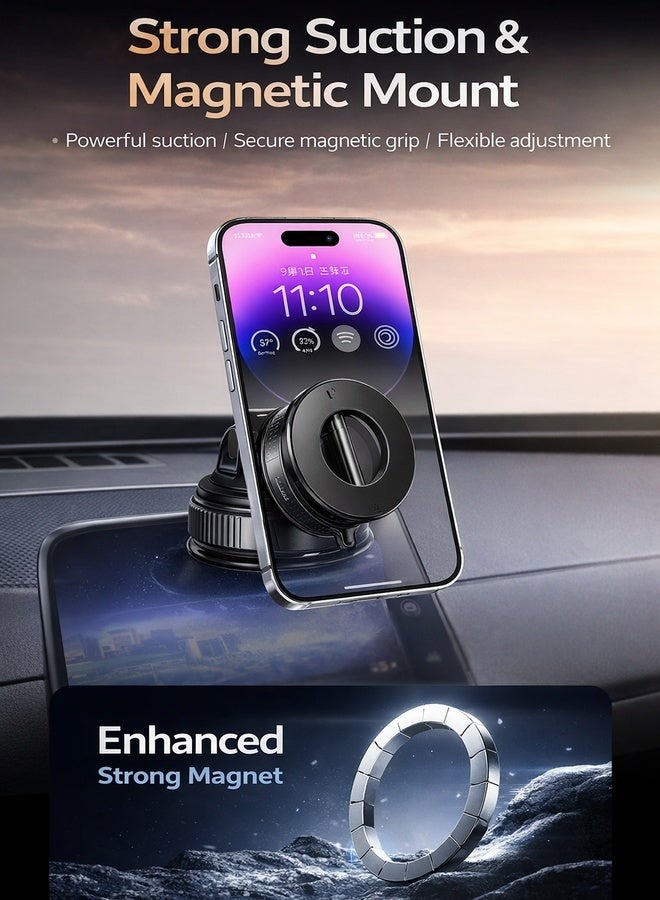 Neyecam Magnetic Phone Mount with Strong Suction - 360° Adjustable, Universal Compatibility for iPhone & Android - Secure and Stable Car Phone Holder - Image 5