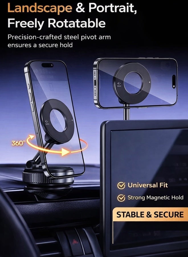 Neyecam Magnetic Phone Mount with Strong Suction - 360° Adjustable, Universal Compatibility for iPhone & Android - Secure and Stable Car Phone Holder - Image 4
