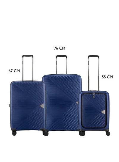 Wenger UltraLite 3 Piece 55+67+76cm Hardside Expandable Check-In Luggage Trolley Set Blue - 612367