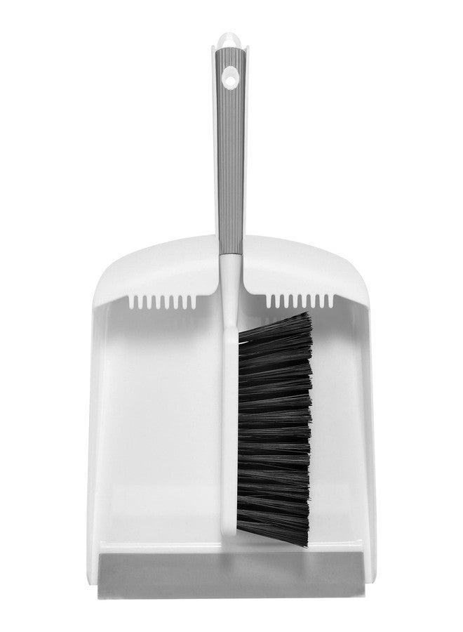 SetSail Mini Broom and Dustpan Set, Portable Cleaning Brush and Dustpan Combo Nesting Snap-On Handheld Dust Pan and Brush Set, Small Brush Dustpan for Kitchen, Desktop, Pet, Floor, Sofa, Grey White - Image 1