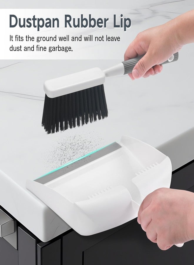 SetSail Mini Broom and Dustpan Set, Portable Cleaning Brush and Dustpan Combo Nesting Snap-On Handheld Dust Pan and Brush Set, Small Brush Dustpan for Kitchen, Desktop, Pet, Floor, Sofa, Grey White - Image 3
