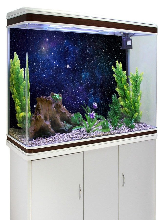 AWERT 36x24 inches Galaxy Aquarium Background Blue Starry Sky Universe Space Fish Tank Background Nebula Stars Terrarium Background - Image 3