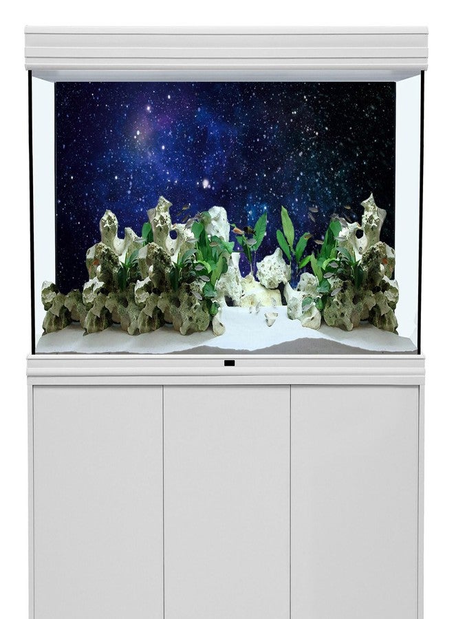 AWERT 36x24 inches Galaxy Aquarium Background Blue Starry Sky Universe Space Fish Tank Background Nebula Stars Terrarium Background - Image 2