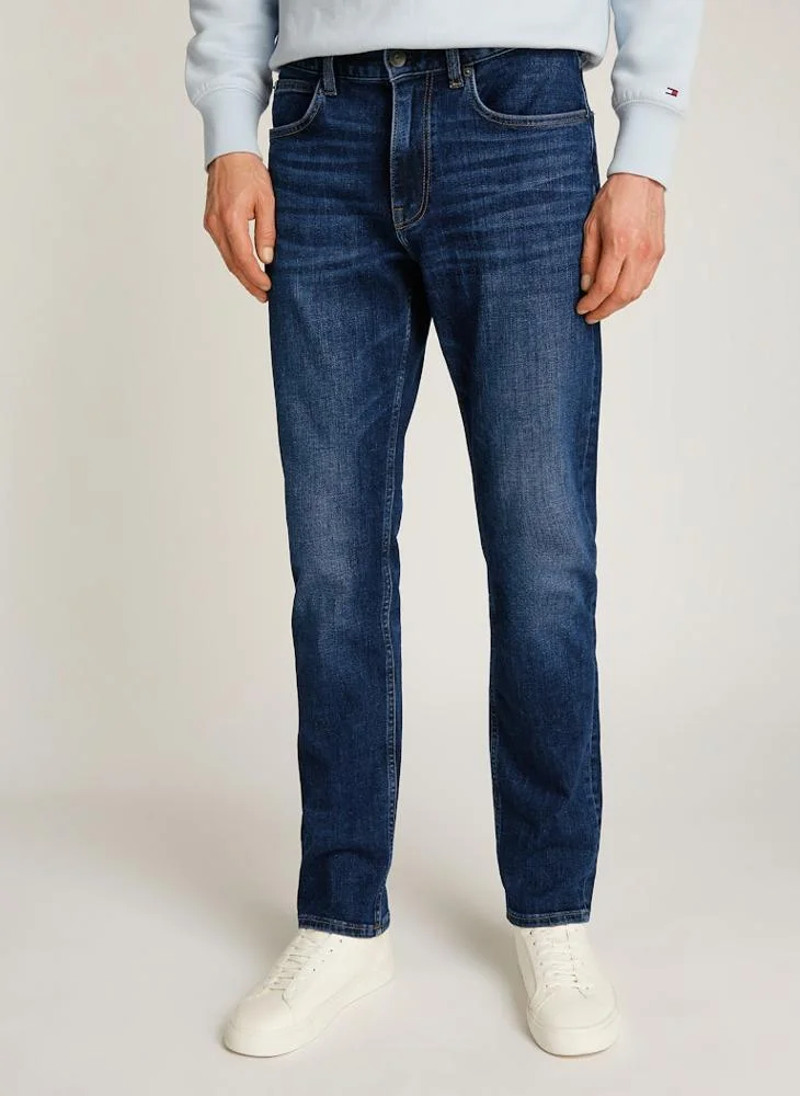 تومي هيلفيغر Straight Fit Mid Wash Jeans