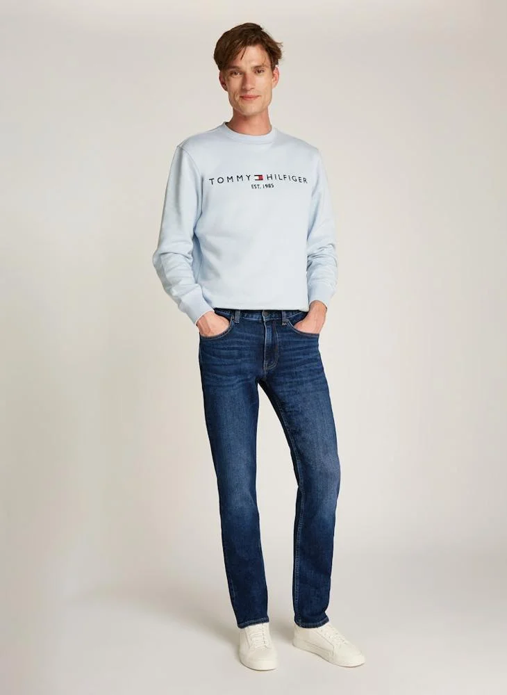 تومي هيلفيغر Straight Fit Mid Wash Jeans