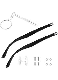 1 Pair Metal Glasses Replacement Temple, Eyeglass Arms Legs Replacement with Screws Washers Screwdrivers Nose Pads Glasses Repair Kit Universal Eyeglasses Replacement