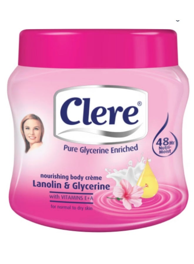 Clere Nourishing Body Cream Lanolin & Glycerine 500ml