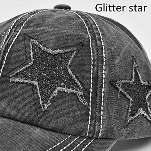 ProMindFun Womens Ponytail High Messy Bun Hats Distressed Baseball Caps Unconstructed Washed Dad Hat Girls Trucker Ponycaps - Image 2
