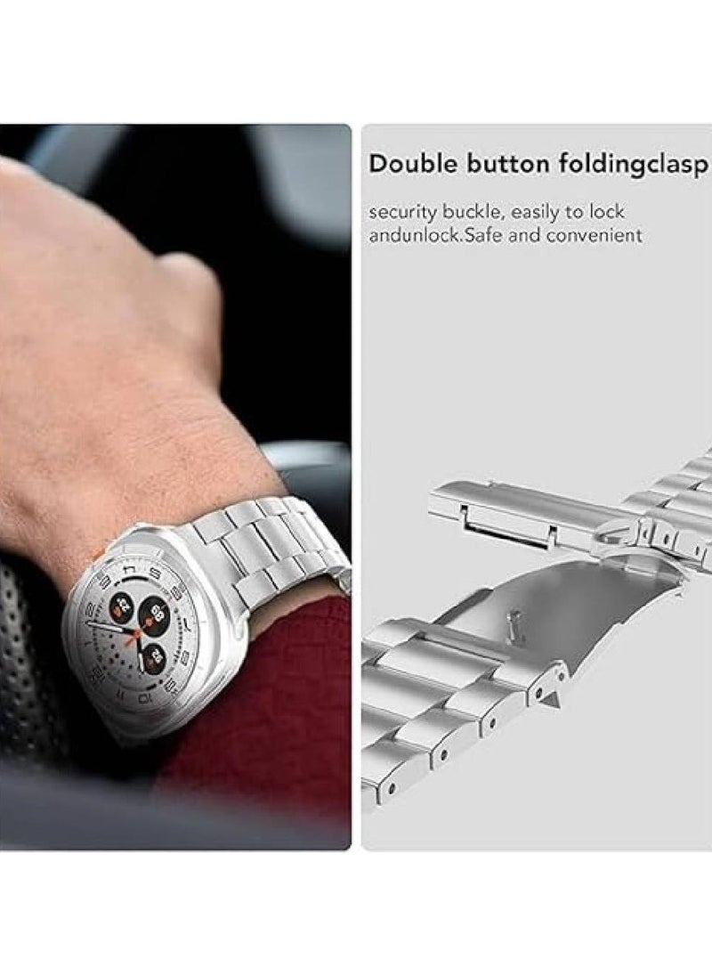 Stainless Steel Band for Samsung Galaxy Watch Ultra 47mm – Elegant Metal Strap for Men  Women | Classic Business  Leisure Style (Silver) - Image 2