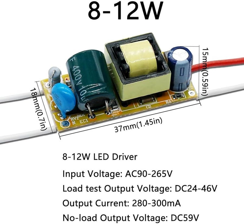 Constant Current LED Driver 300mA DC24 46V 8W 12W For Panel Light Chandelier - Image 3