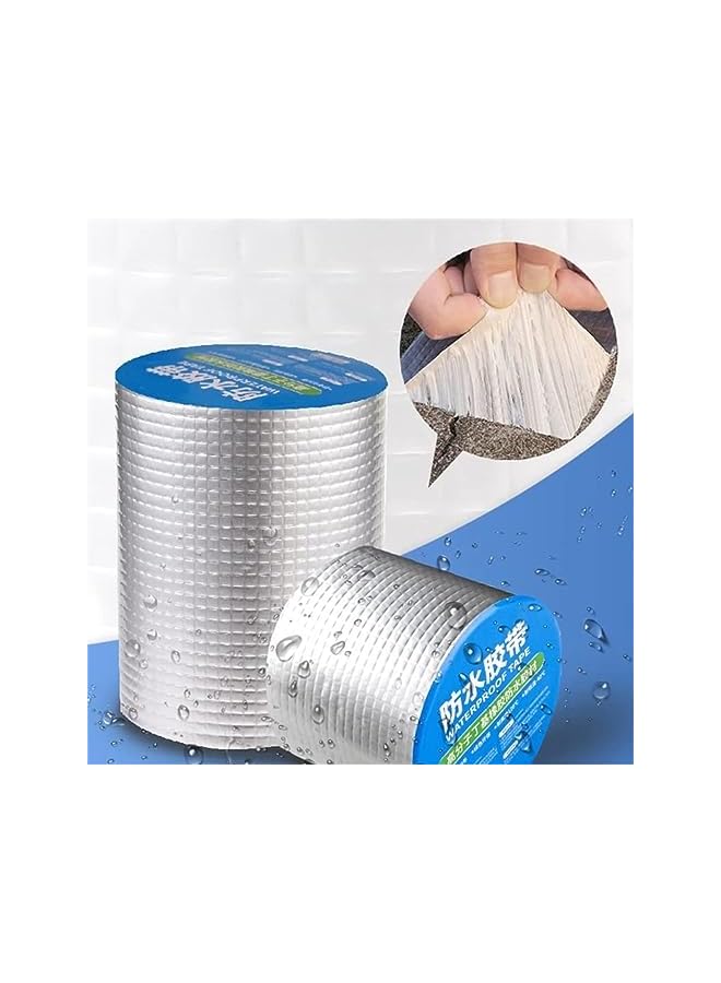 PROMASS promass Super Strong Aluminum Foil Butyl Tape, Super Waterproof Tape Self Adhesive Adhesive Tape Kitchen and Bathroom House Roof Mending Materials for Pipes Patch Holes (10cm X 5m)  - Image 2