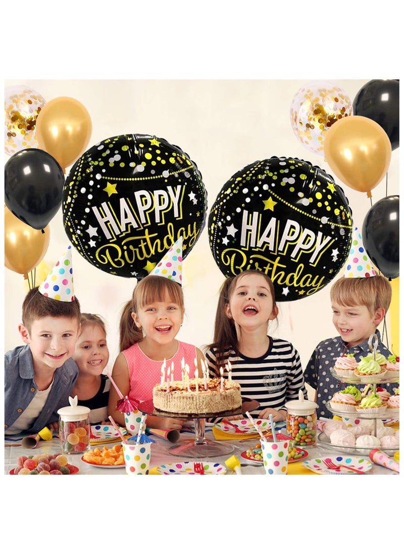 بارتي فن عيد ميلاد سعيد احباط بالون18 "مجموعة مستديرة من 1 تصميم عيد ميلاد سعيد ملون زخرفة عيد ميلاد قابلة لإعادة الاستخدام للاستخدام الداخلي والخارجي - Image 3