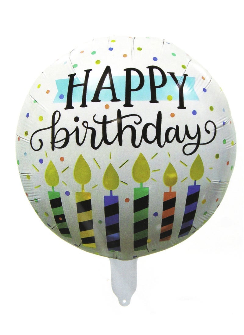 بارتي فن عيد ميلاد سعيد احباط بالون18 "مجموعة مستديرة من 1 تصميم عيد ميلاد سعيد ملون زخرفة عيد ميلاد قابلة لإعادة الاستخدام للاستخدام الداخلي والخارجي - Image 1