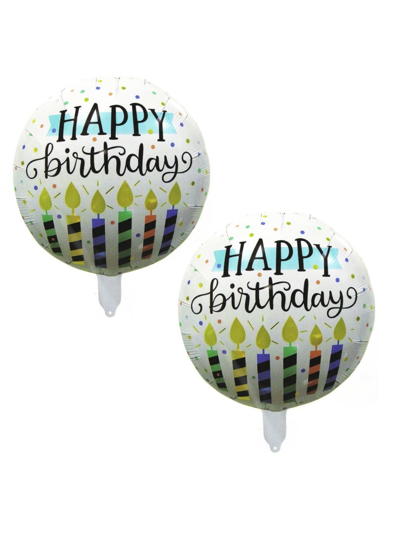 بارتي فن عيد ميلاد سعيد احباط بالون18 "مجموعة مستديرة من 1 تصميم عيد ميلاد سعيد ملون زخرفة عيد ميلاد قابلة لإعادة الاستخدام للاستخدام الداخلي والخارجي - Image 2