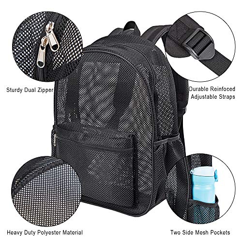 COVAX Heavy Duty Mesh Backpack, See Through College Backpack with Padded Shoulder Straps for Swimming, Outdoor Sports - Image 5