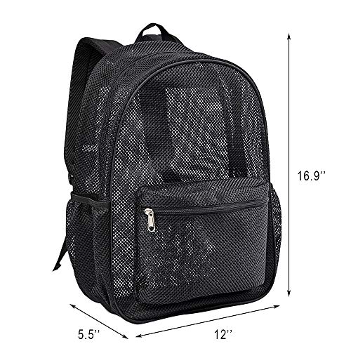 COVAX Heavy Duty Mesh Backpack, See Through College Backpack with Padded Shoulder Straps for Swimming, Outdoor Sports - Image 3