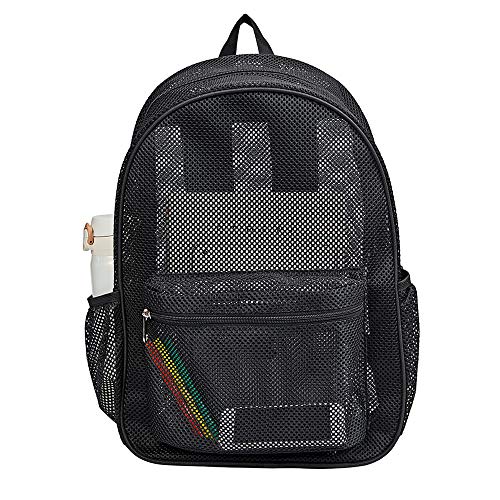 COVAX Heavy Duty Mesh Backpack, See Through College Backpack with Padded Shoulder Straps for Swimming, Outdoor Sports - Image 1