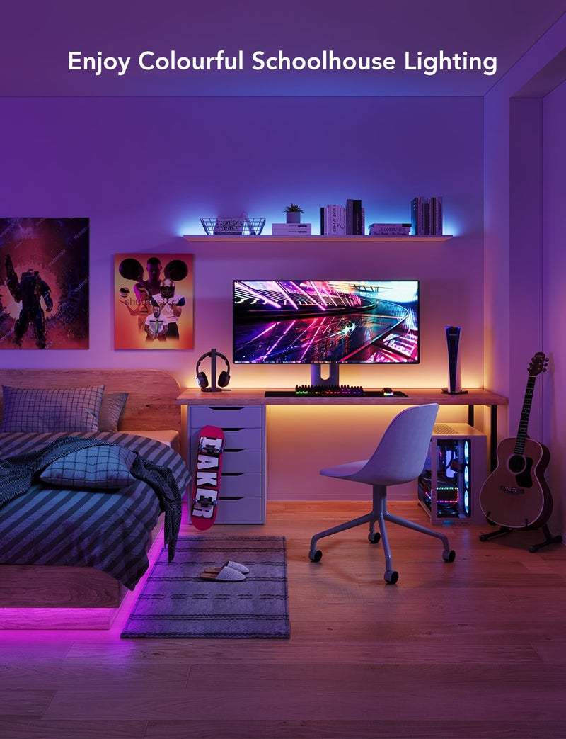 Govee LED Strip Lights 100ft, LED Lights for Bedroom, WiFi RGB LED Lights work with Alexa and Google Assistant, 64 Modes and Music Sync, Strip Lights for Indoor, Home Decor, 2 Rolls of 50ft - Image 2